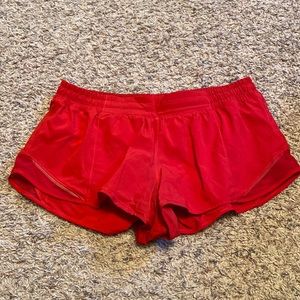 LULULEMON red hotty hot short